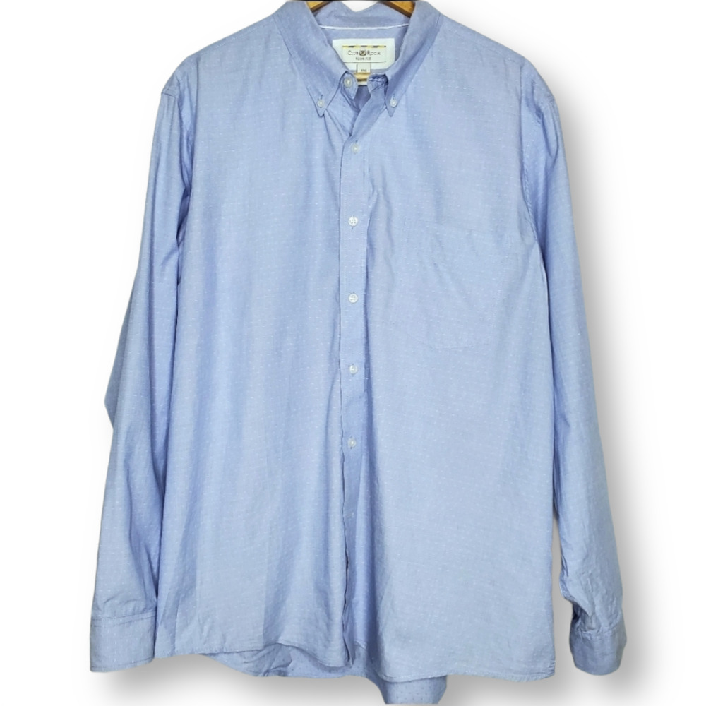 Club Room Slim Fit Button Down Shirt Blue Size XXL